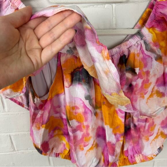 Torrid Pink Tie Dye Ruffle Detail Crop Top Size 10 M/L - Picture 10 of 11